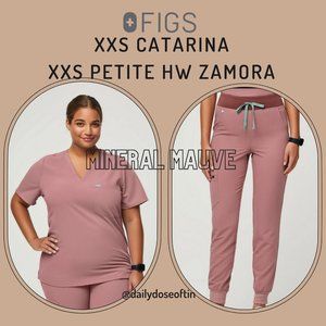 (SOLD) Figs Catarina scrub top XXS and High Waisted Petite  XXS Zamora jogger